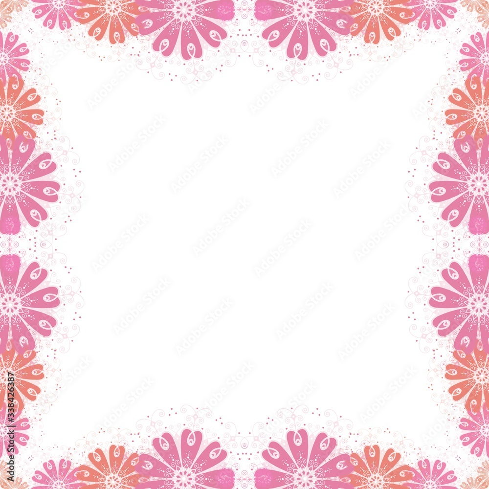 Colorful flower frame background for greating card design
