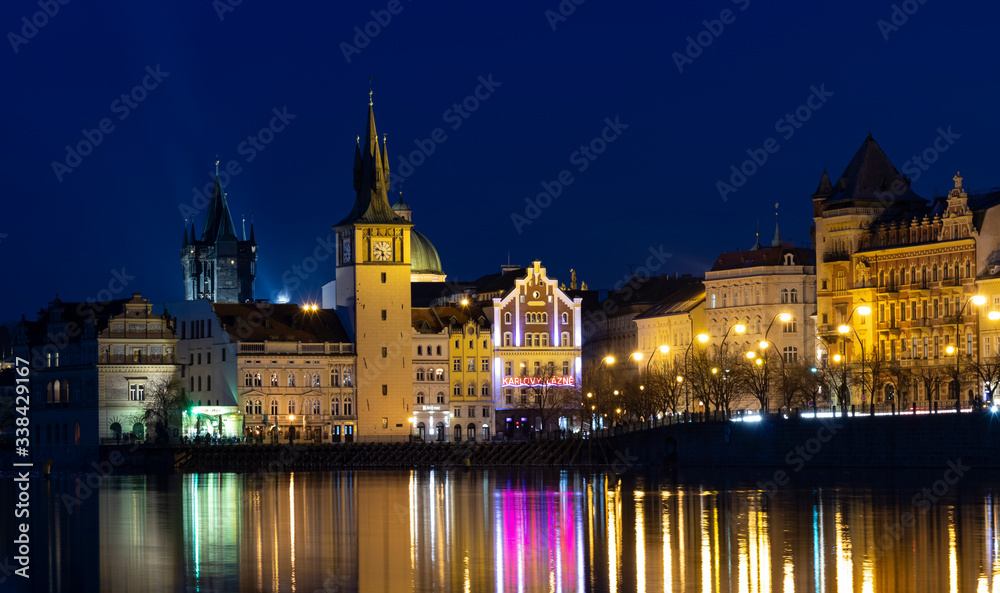 prague castle at night