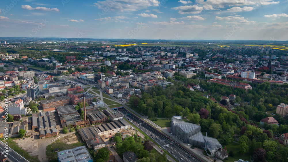 gliwice- city panorama - aerial view