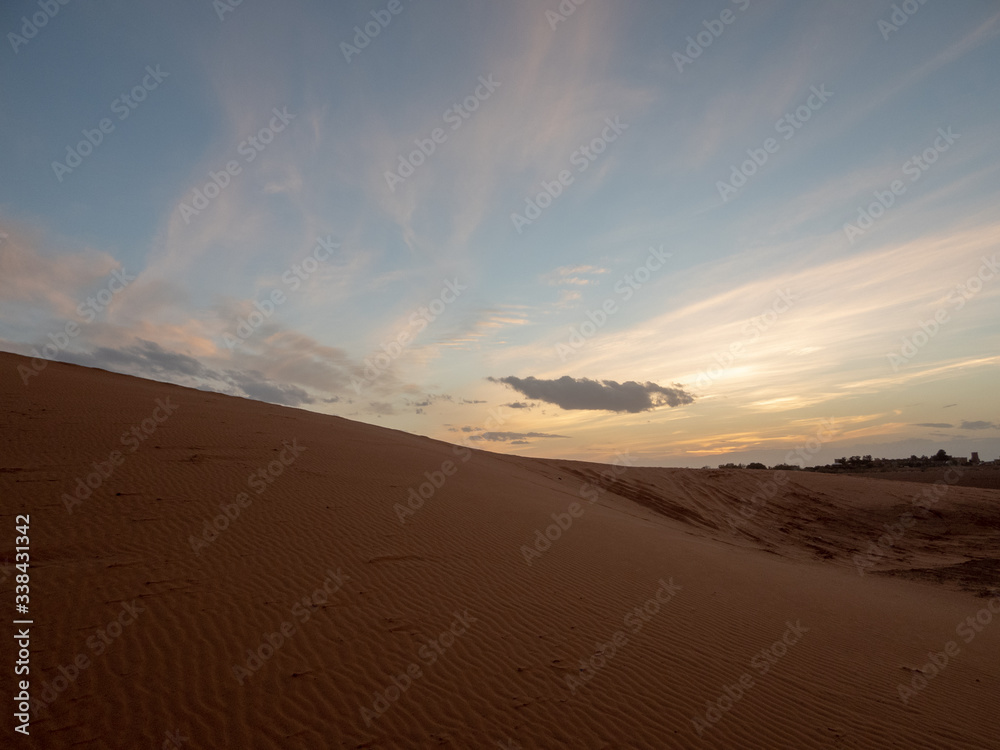 Scenic View Of Desert Against Sky During Sunset
