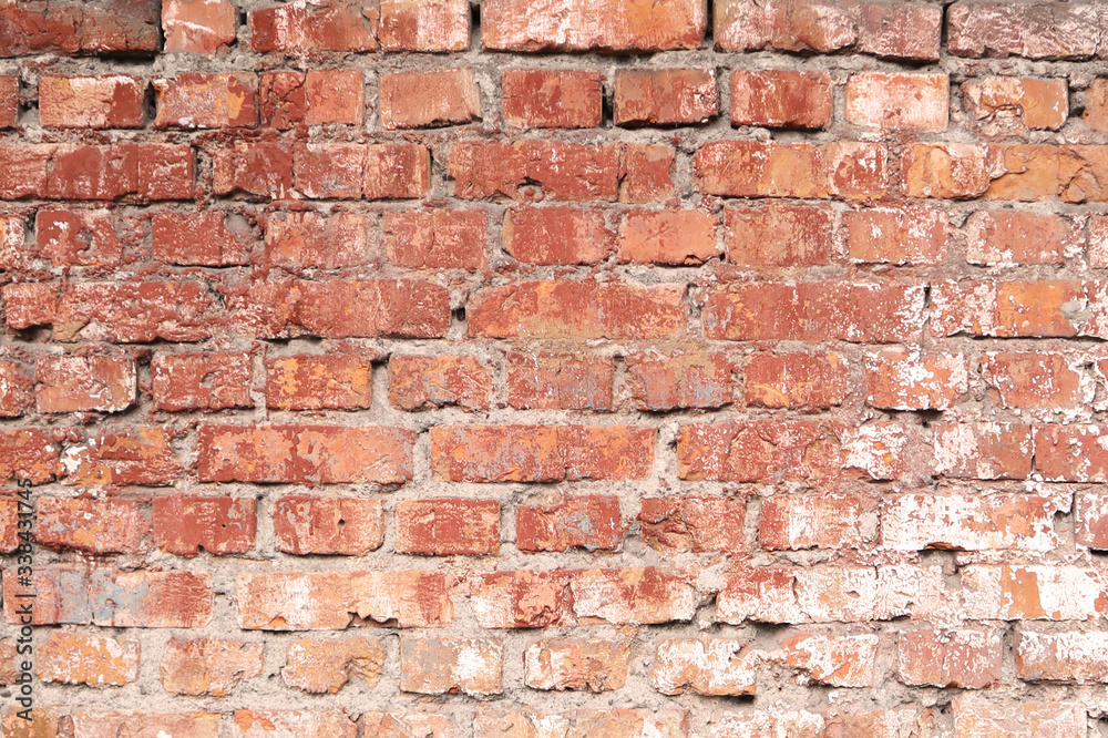 Texture of old dark brown and red brick wall panoramic backgorund. Vintage house facade. Texture of old dark brown and red brick wall panoramic backgorund. Vintage house facade.