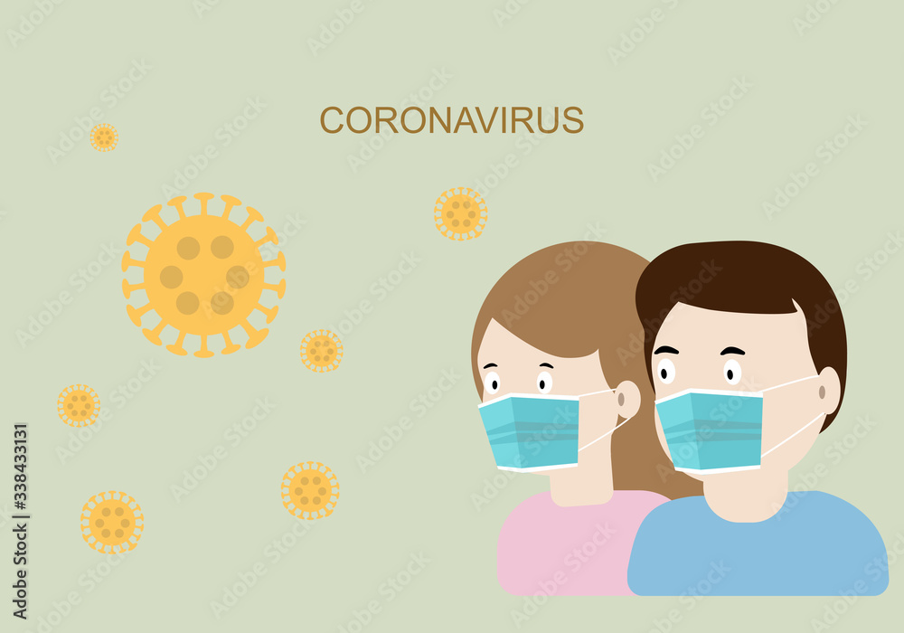 Concepts of wearing protective mask in coronavirus pandemic outbreak