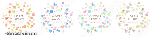 colorful watercolor bubble frames (vector)