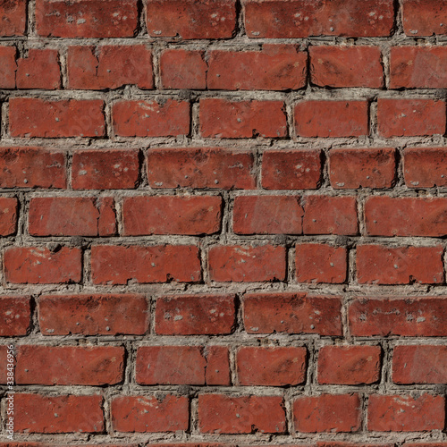 Red bricks wall seamless texture