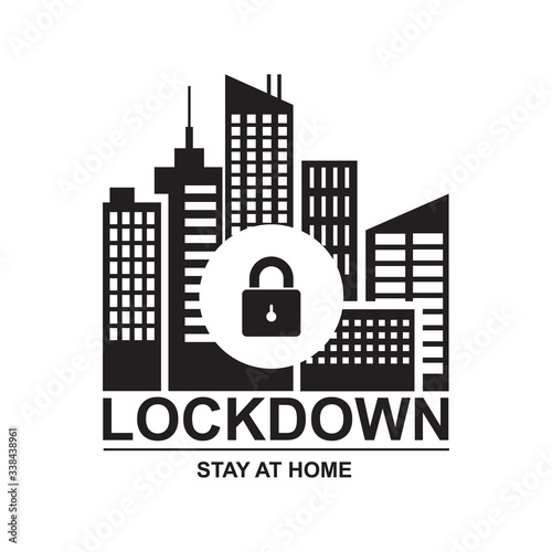 Lockdown icon,Pandemic city lockdown for quarantine,Vector illustration.