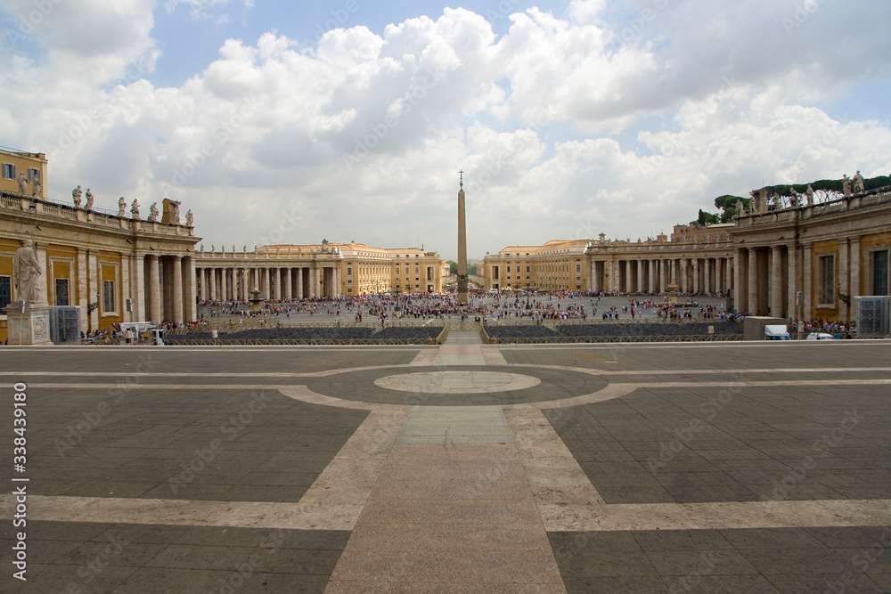 St Peter's Square and St Peter's Basilica at Vatican City, center of Catholic Church, Rome, Italy, Europe