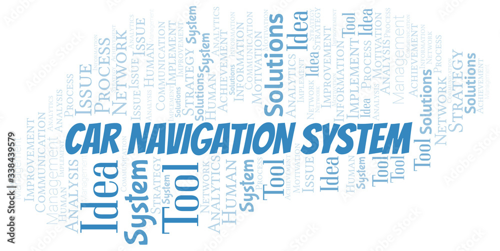 Fototapeta premium Car Navigation System typography vector word cloud.