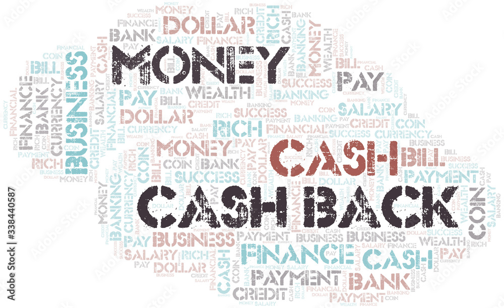 Fototapeta premium Cash Back typography word cloud.