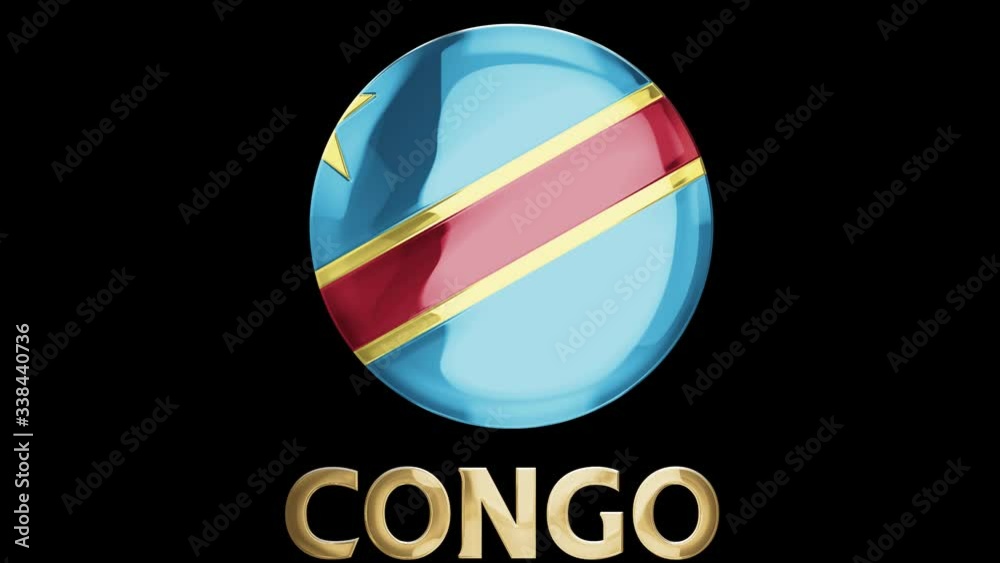 3D intro illustration intro representation of the flag and country of Congo 3D intro illustration intro representation of the flag and country of Congo
