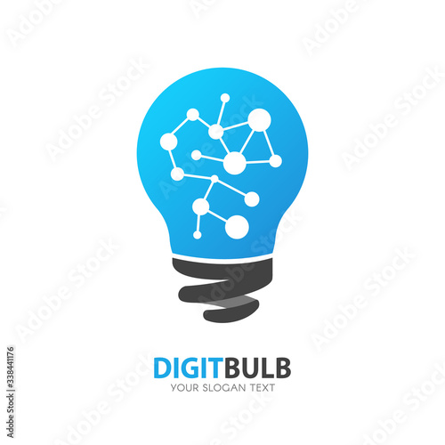 Vector light bulb logo. Inspiration icon. New idea sign. Isolated lightbulb on white background