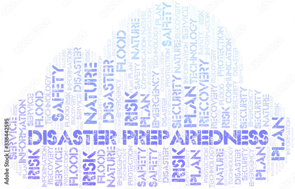 Obraz premium Disaster Preparedness typography word cloud.