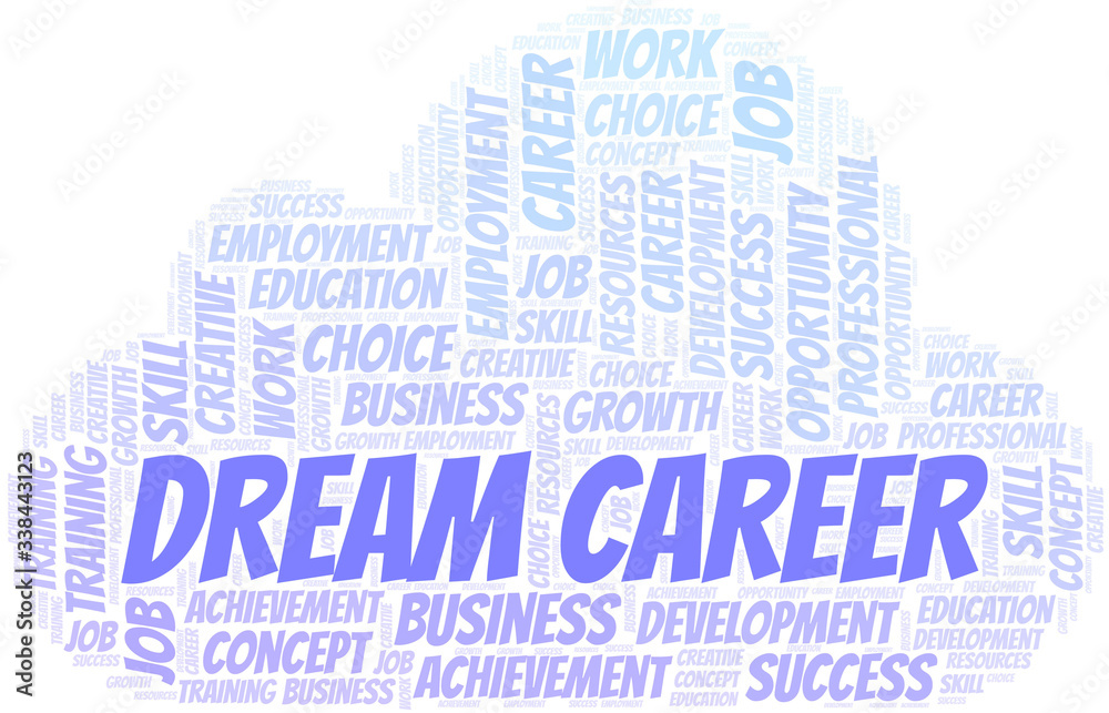 Obraz premium Dream Career typography vector word cloud.