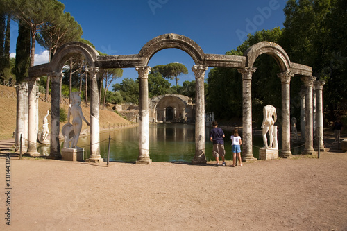 Statues in the Canopus at Hadrian's Villa, Tivoli photo