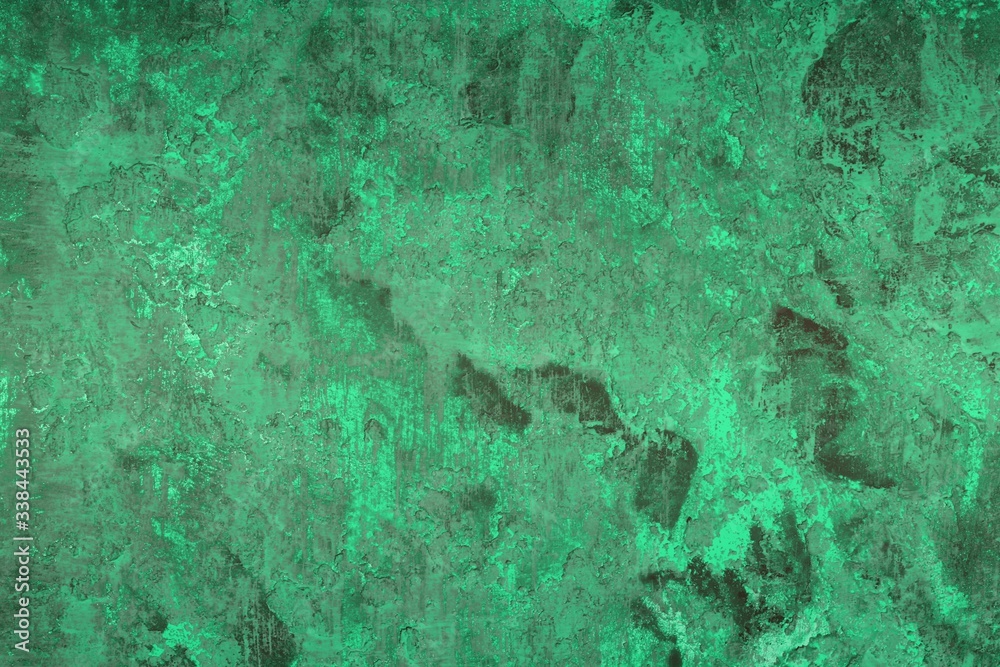 Fototapeta premium teal, sea-green very much weathered desk cover texture - fantastic abstract photo background