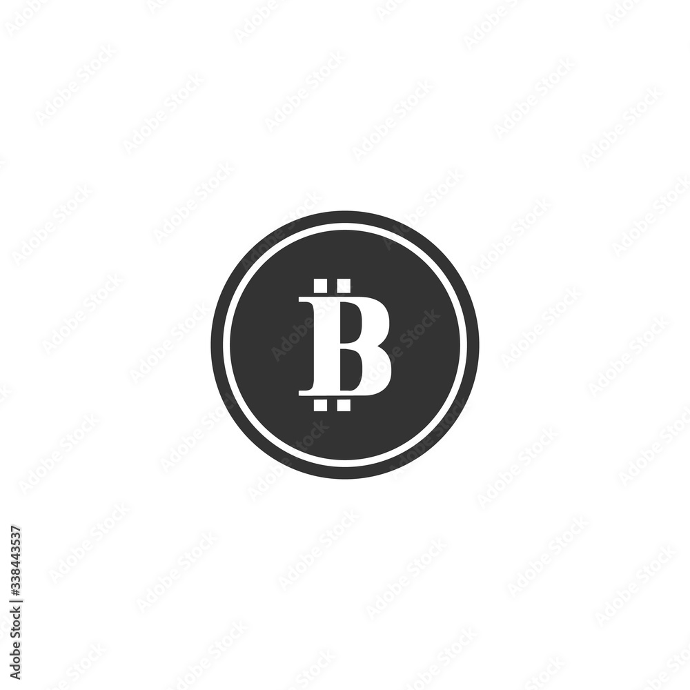 black money coin icon with bitcoin icon vector symbol flat style black money coin icon with bitcoin icon vector symbol flat style