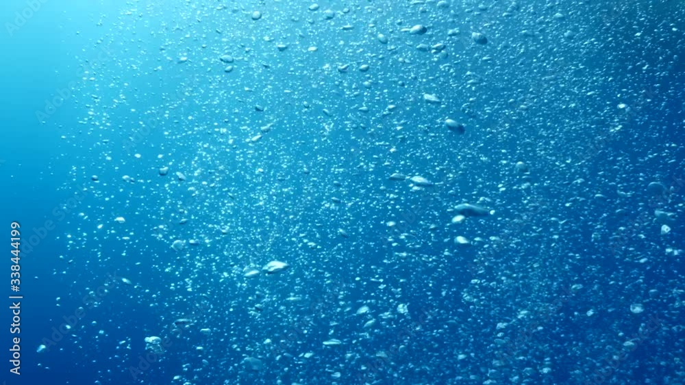 air bubbles underwater  bubbles coming up to the surface blue water ocean scenery