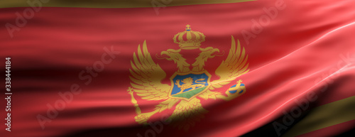 Montenegro national flag waving texture background. 3d illustration
