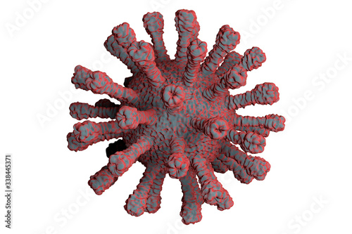 one coronavirus or sars-cov-2 isolated on the white background - medical 3D illustration