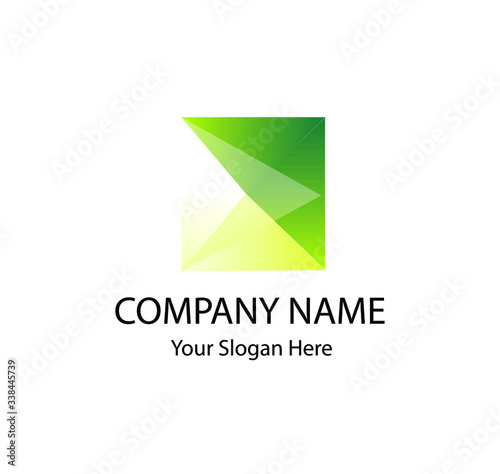 square geometric logo , green logo, natural 