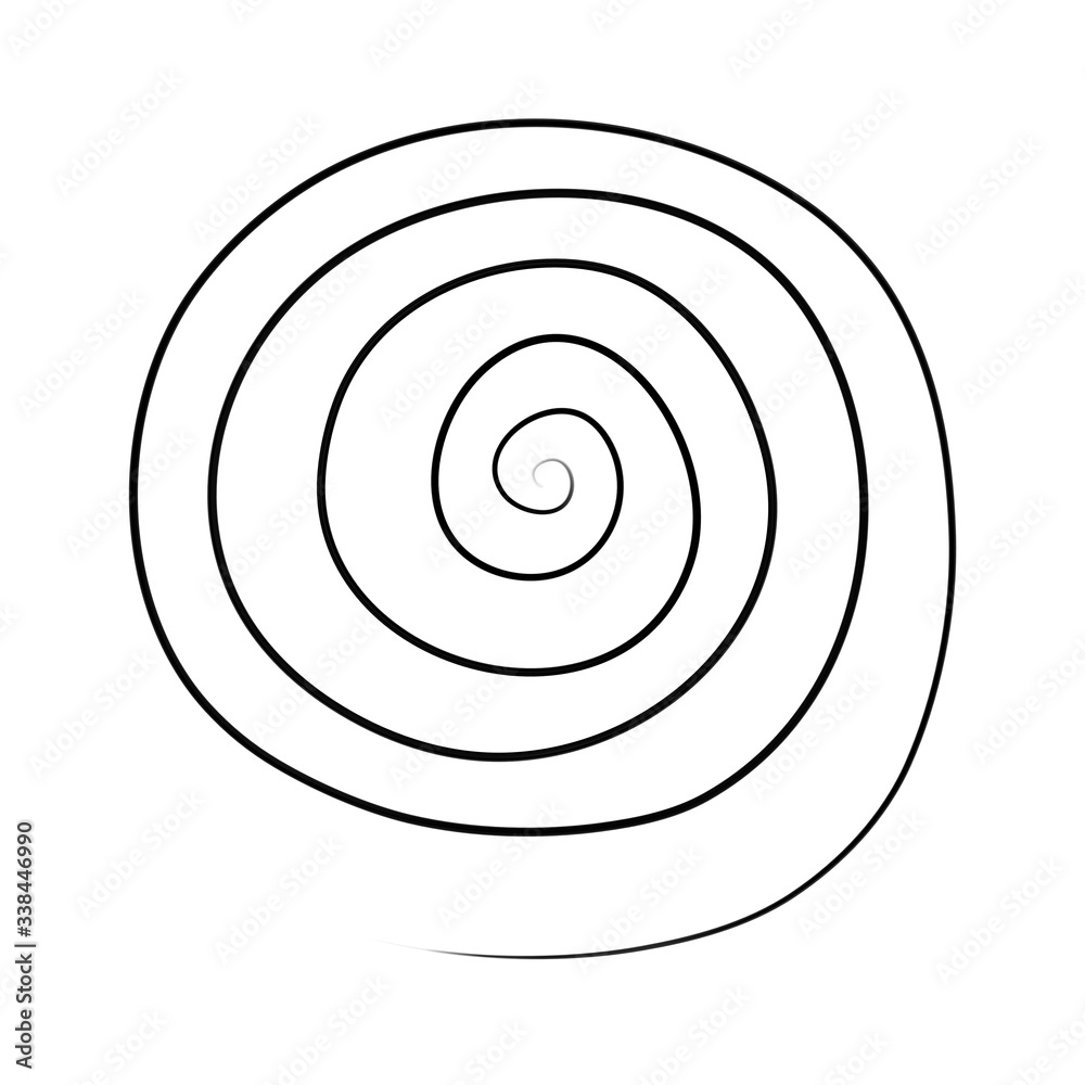 Hand drawn black spiral on white background, vector illustration Hand drawn black spiral on white background, vector illustration