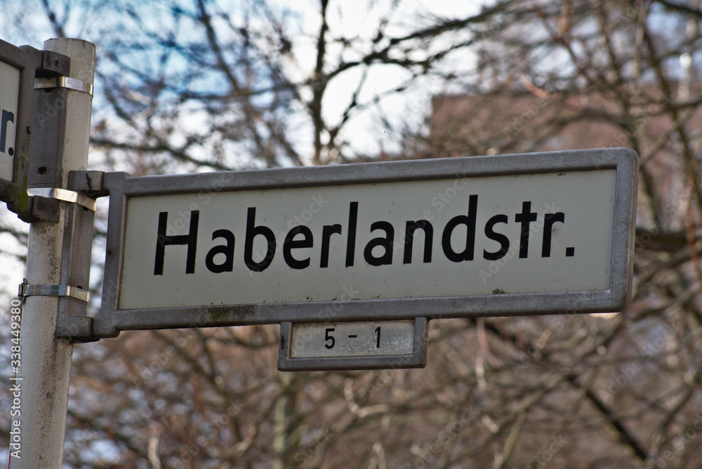 Street sign from Einsteins former Berlin house in Bavarian Quarter Schoneberg Berlin Germany Street sign from Einsteins former Berlin house in Bavarian Quarter Schoneberg Berlin Germany