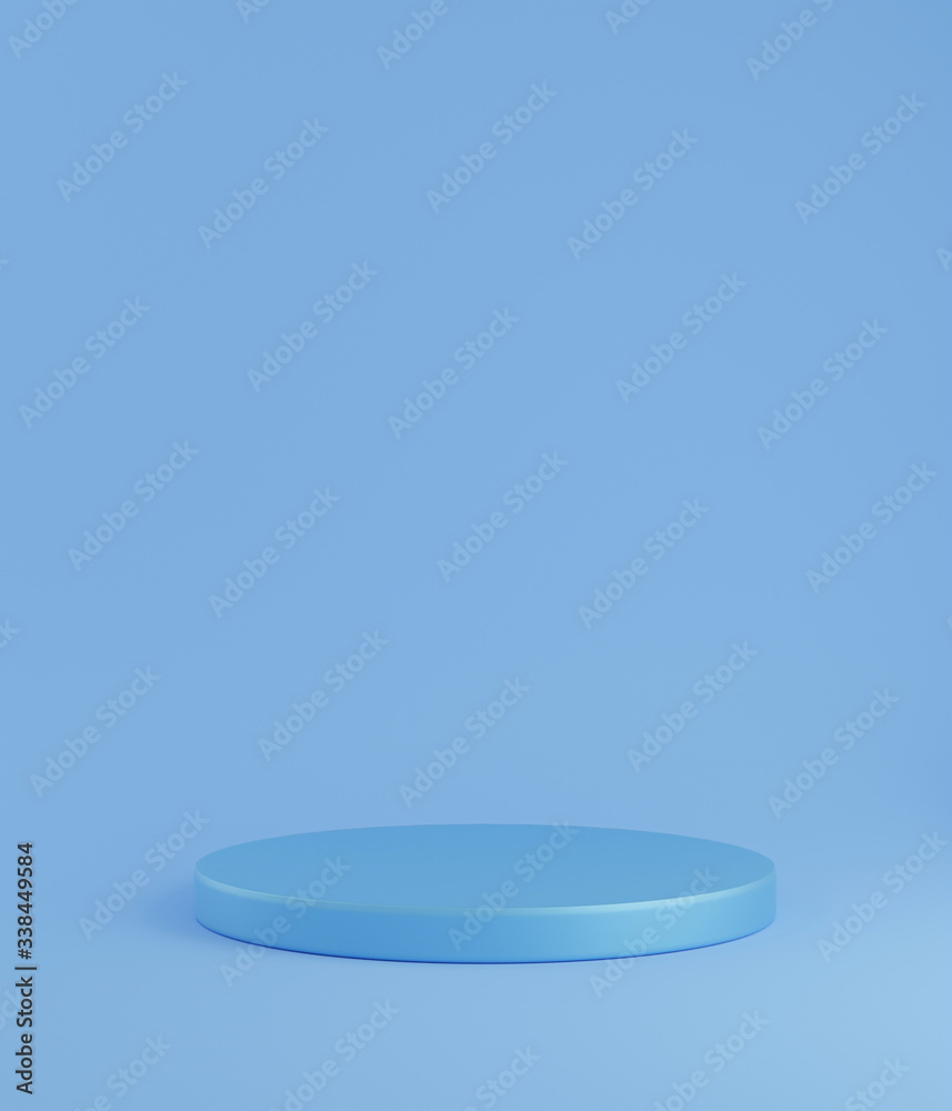 Cylinder podiums on blue background. Abstract minimal scene with geometrical. Scene to show cosmetic products presentation. Mock up design empty space. Showcase, shopfront, display case. 3d render. Cylinder podiums on blue background. Abstract minimal scene with geometrical. Scene to show cosmetic products presentation. Mock up design empty space. Showcase, shopfront, display case. 3d render.