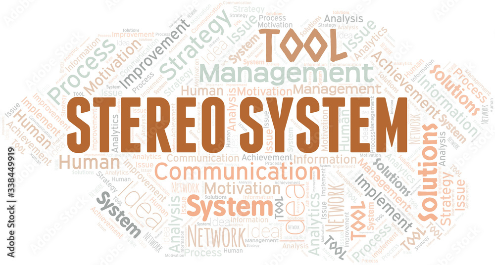 Obraz premium Stereo System typography vector word cloud.