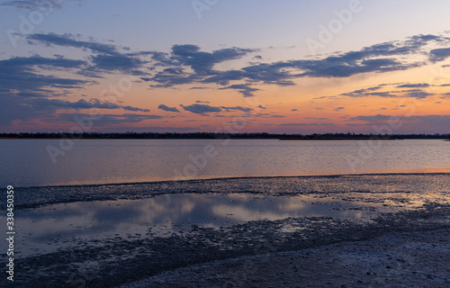 evening scene on lake