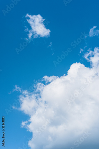 beautiful blue cloudy sky  snow-white clouds