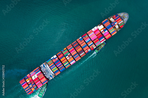 business service and industry shipping cargo containers transportation import and export international top view
