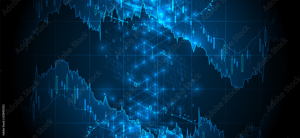 Fototapeta premium Financial trade concept. Stock market and exchange. Candle stick graph chart.