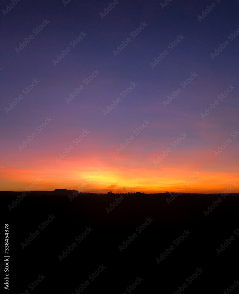 Horizon sunset on the field, interior, Ribeirao Preto, Sao Paulo