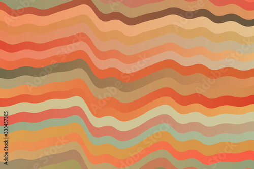 Green, yellow and red waves vector background.