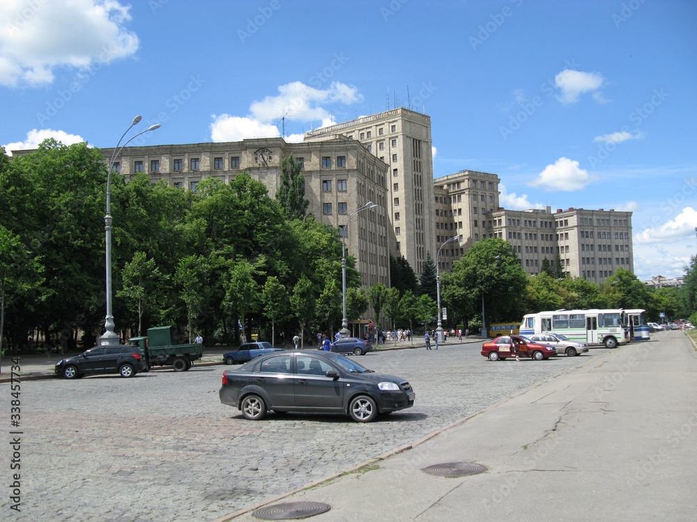 The building of V. N. Karazin Kharkiv National University in a summer sunny day. One of the oldest universities in Ukraine. Education concept