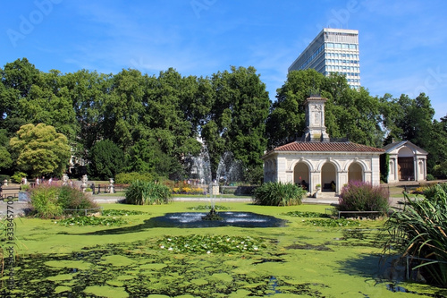 Italian gardens in Hyde Park (London) in summer