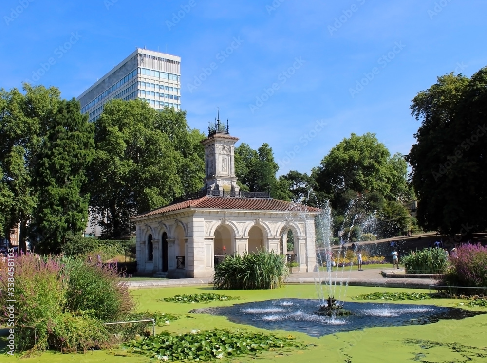 Italian gardens in Hyde Park in summer