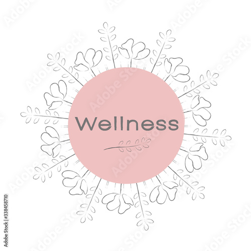 Wellness sticker, vector illustration