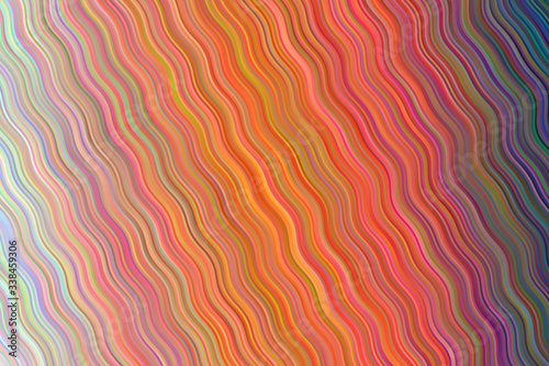 Pink, orange, red and blue waves vector background.