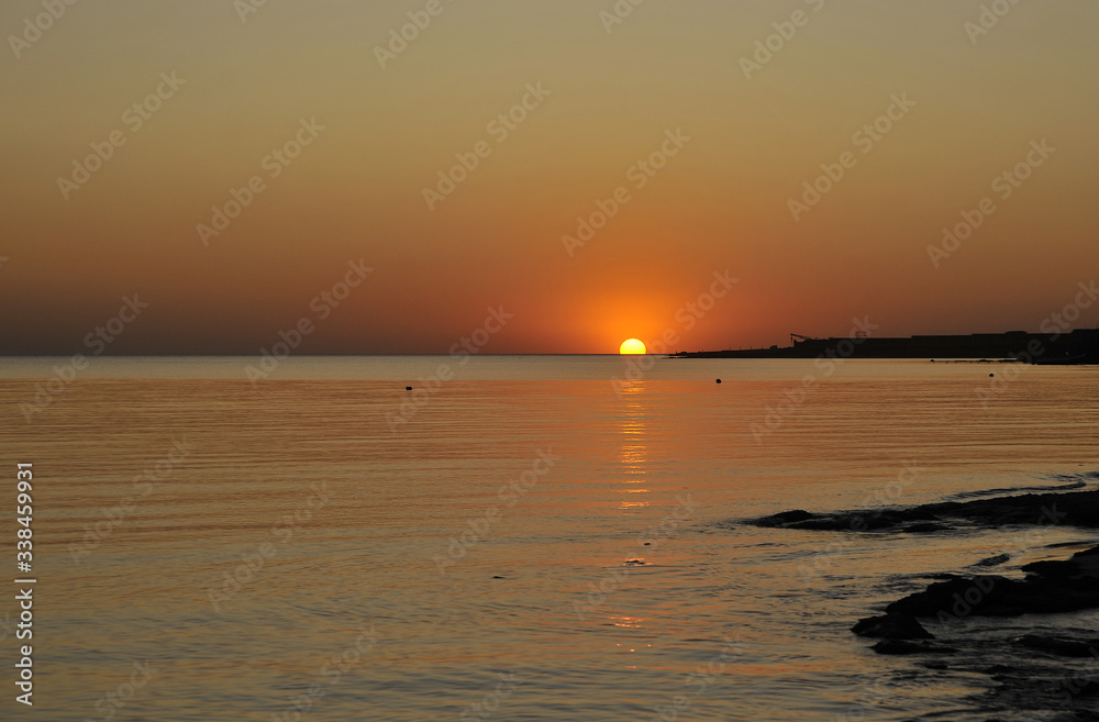 Beautiful sunset beach. Summer time. Crimea.
