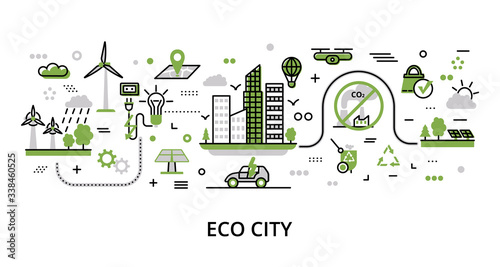 Infographic greenery Eco City concept