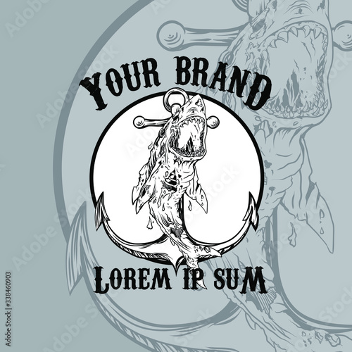 the zombie shark shirt design