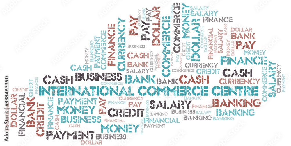 International Commerce Centre typography vector word cloud. International Commerce Centre typography vector word cloud.