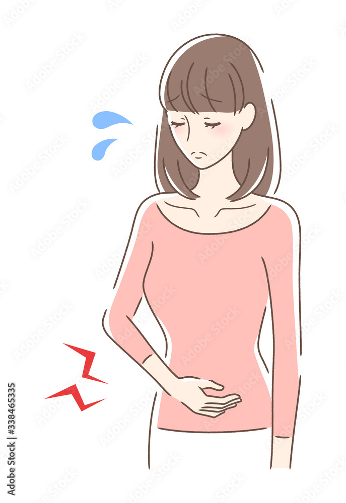 お腹が気になる女性
お腹が気になる女性