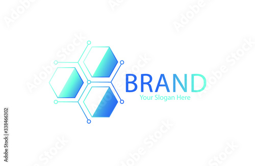 logo for tech company, technology, inovation, blue color logo , geometric logo,connect, connected 