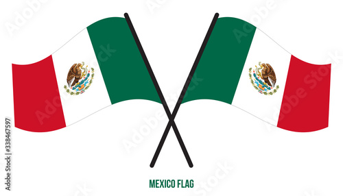 Mexico Flag Waving Vector Illustration on White Background. Mexico National Flag