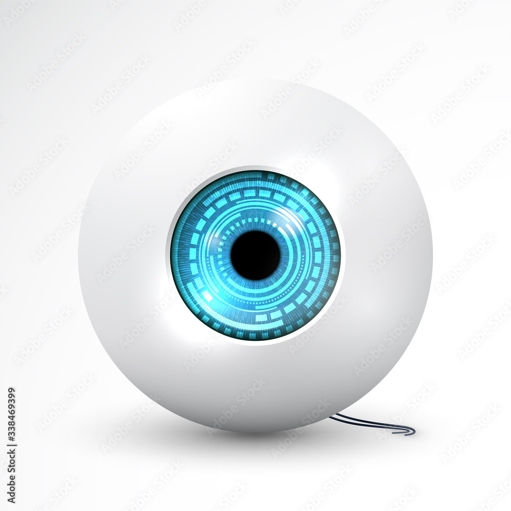 Vector Illustration of Artificial Prosthetic Cyber Eye Vector Illustration of Artificial Prosthetic Cyber Eye
