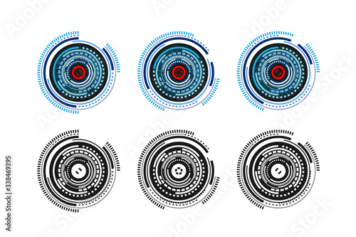 Cyber Eye or Retina Scanning System Vector Illustration
