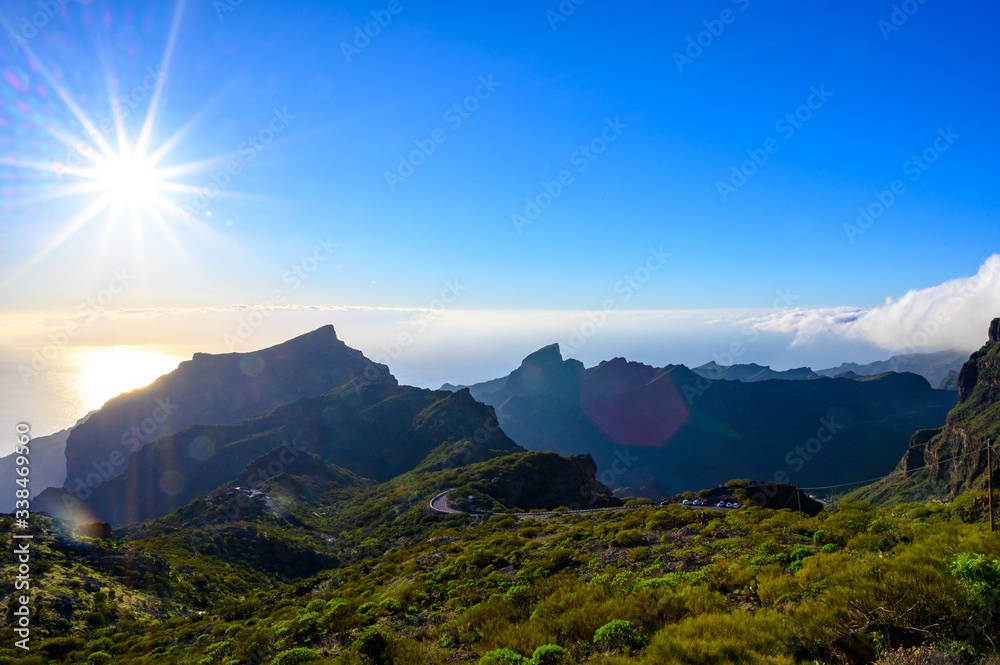 Obraz premium Difficult accessible hidden in mountains and ravines small scenery village Masca, Tenerife, Canary islands, Spain