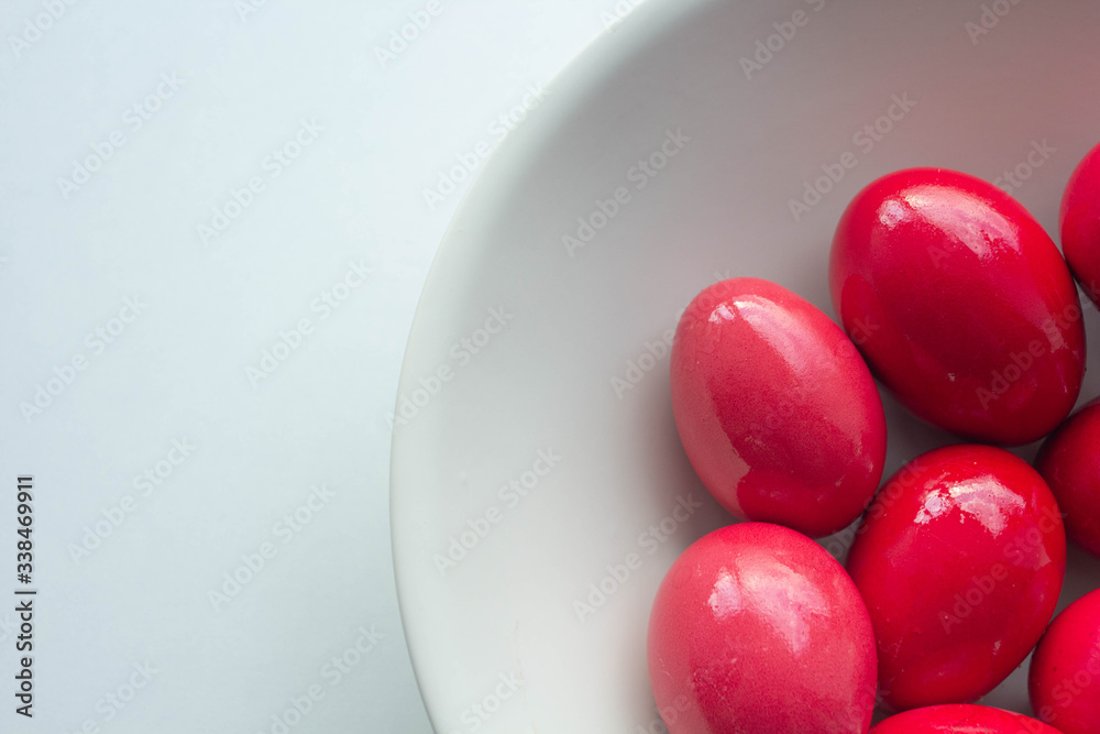 Home painted traditional red easter eggs Home painted traditional red easter eggs