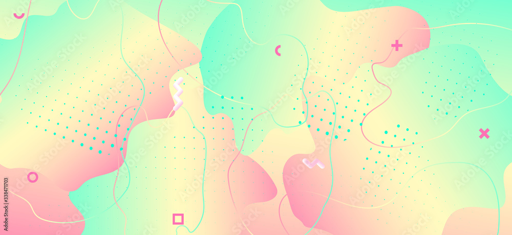 Pastel Colorful Background. Yellow Memphis Pastel Colorful Background. Yellow Memphis